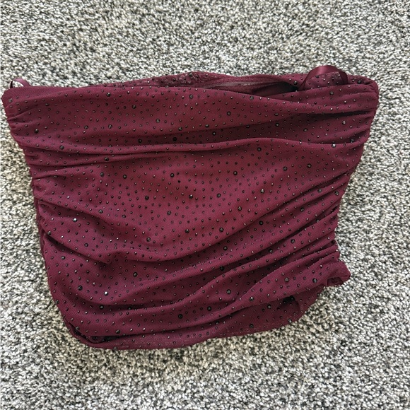 Ruched Rhinestone Tube Top - Picture 2 of 3